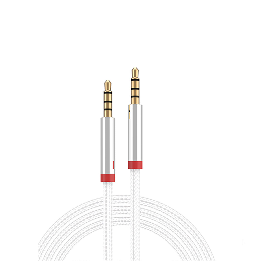Zore AU-708 Örgü Tasarımlı Aux Audio Kablo 3.5mm 3m Beyaz