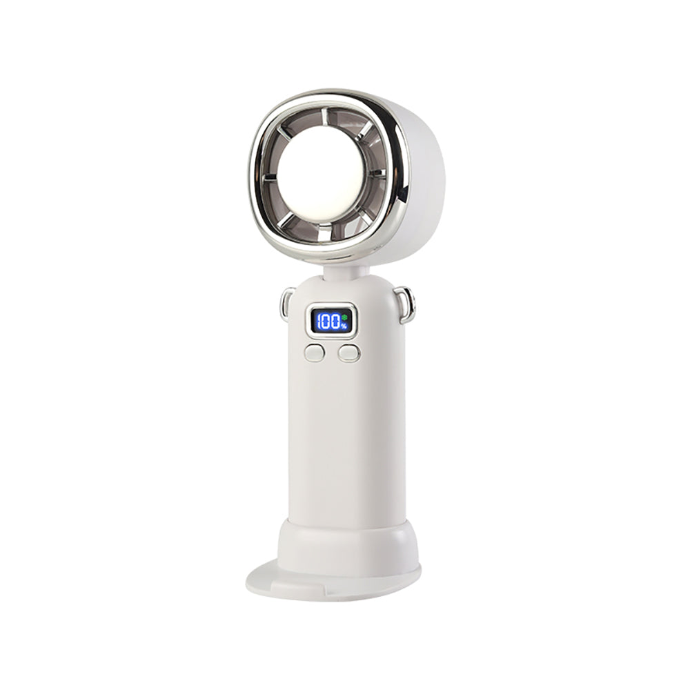Zore AY11 Dijital LED Göstergeli Katlanabilir Portatif Mini Soğutucu El Fanı Beyaz