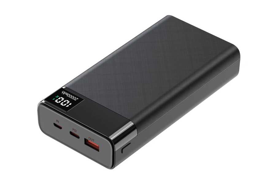 Zore B-12 QC 3.0 Hızlı Şarj Özellikli 22.5W Led Göstergeli Taşınabilir Powerbank 20000 mAh Siyah