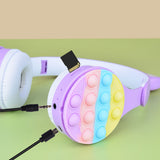 Zore B30 RGB Led Işıklı Kedi Kulağı Band Tasarımı Ayarlanabilir Katlanabilir Kulak Üstü Bluetooth Kulaklık Mor