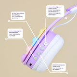 Zore B30 RGB Led Işıklı Kedi Kulağı Band Tasarımı Ayarlanabilir Katlanabilir Kulak Üstü Bluetooth Kulaklık Pembe