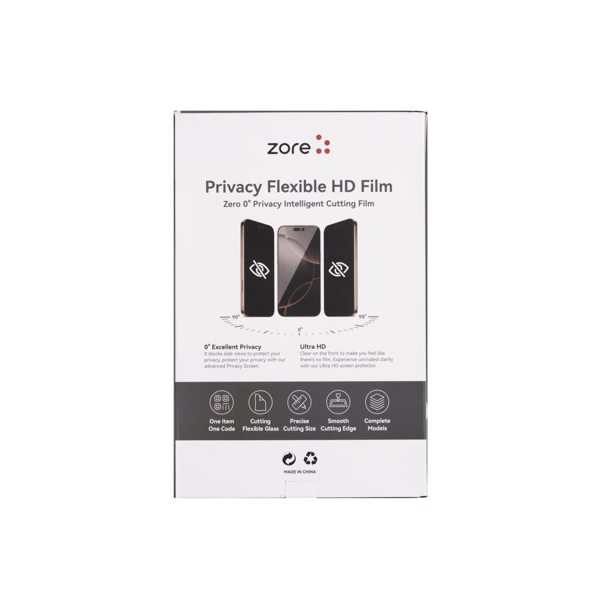 Zore Basic Model TPU Privacy Hayalet Ekran Koruyucu 196mm x 125mm 50 Adet Siyah