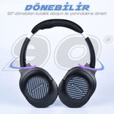 Zore BT850 Ayarlanabilir ve Katlanabilir 90 Derece Dönebilen Kulak Üstü Bluetooth Kulaklık Gri