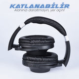 Zore BT850 Ayarlanabilir ve Katlanabilir 90 Derece Dönebilen Kulak Üstü Bluetooth Kulaklık Gri