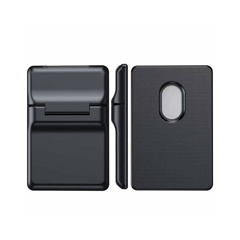 Zore CRD-05 Sade Tasarımlı 2 Hazneli PU Magnetik Standlı Kartlık Siyah
