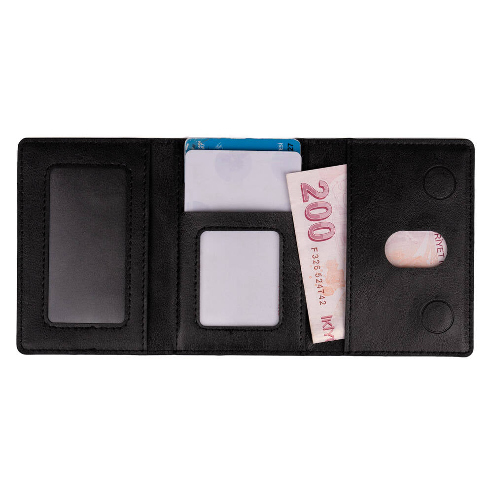 Zore CRD-07 Yapışkan Bantlı 5 Hazneli Mıknatıslı Kartlık Siyah