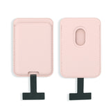 Zore CRD-09 Dahili Şarj Soket Aparatlı Magnetik PU Deri Kartlık Açık Pembe