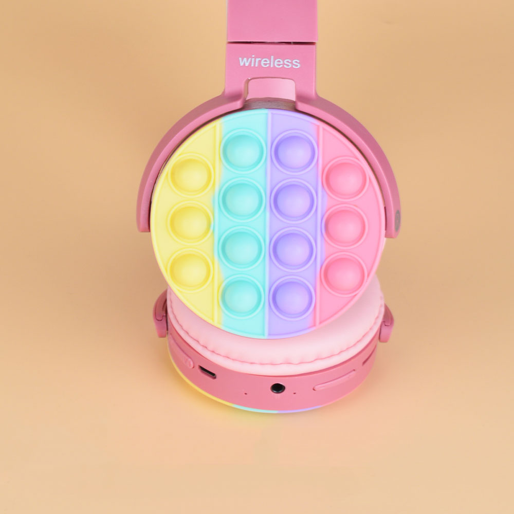 Zore CXT-950 RGB Led Işıklı Kedi Kulağı Band Tasarımı Ayarlanabilir Katlanabilir Kulak Üstü Bluetooth Kulaklık Mavi