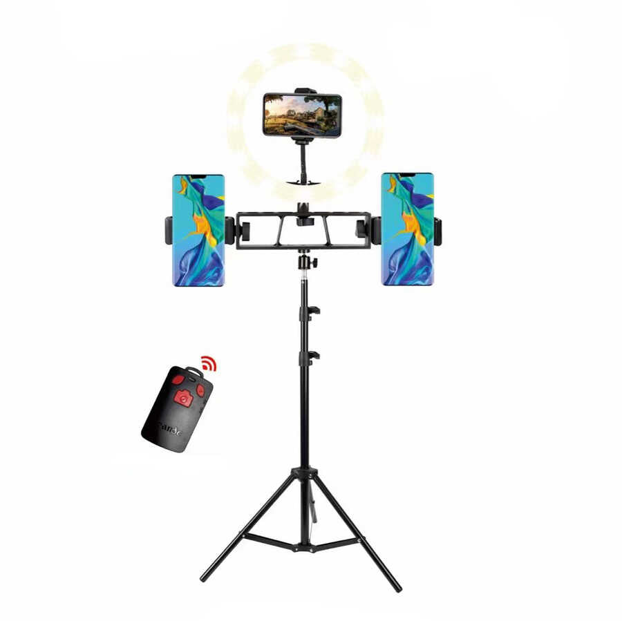 Zore DC-36 Işıklı Tripod Telefon Tutucu Ring Light Siyah