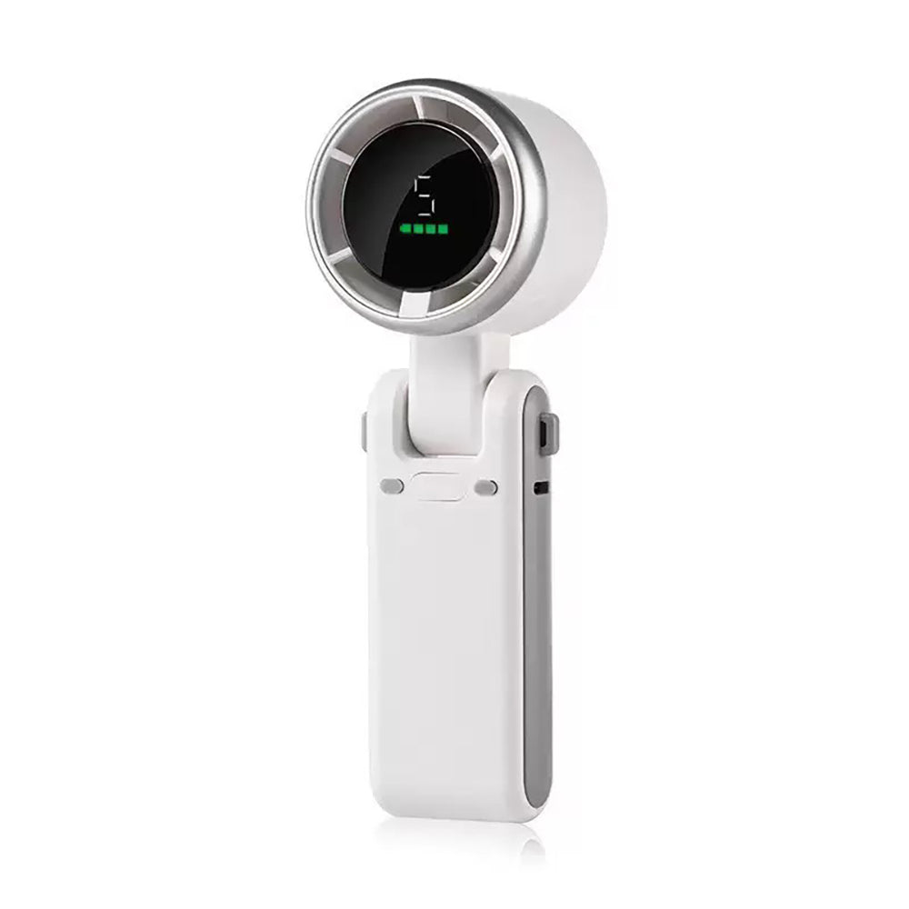 Zore DD5021 Dijital LED Göstergeli Boyun Askılı Katlanabilir Portatif Mini Soğutucu El Fanı Beyaz