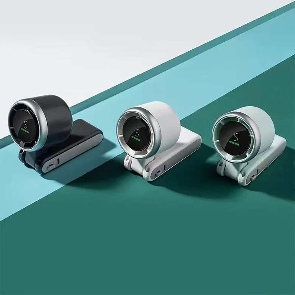 Zore DD5021 Dijital LED Göstergeli Boyun Askılı Katlanabilir Portatif Mini Soğutucu El Fanı Siyah