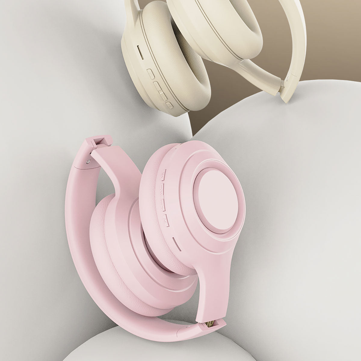 Zore DR-58 Ayarlanabilir ve Katlanabilir Kulak Üstü Bluetooth Kulaklık Pembe