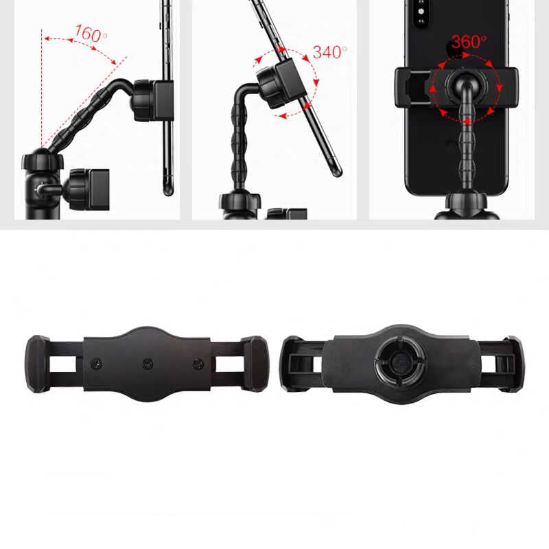 Zore Dual Big Light Işıklı Telefon Tutucu 16 cm Ring Light Siyah