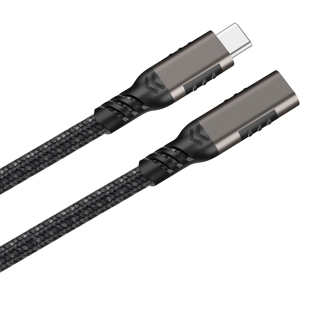 Zore Extension USB3.2 Type-C PD Uzatma Kablosu 100W 20Gbps 4K@60Hz 0.2 Metre Siyah