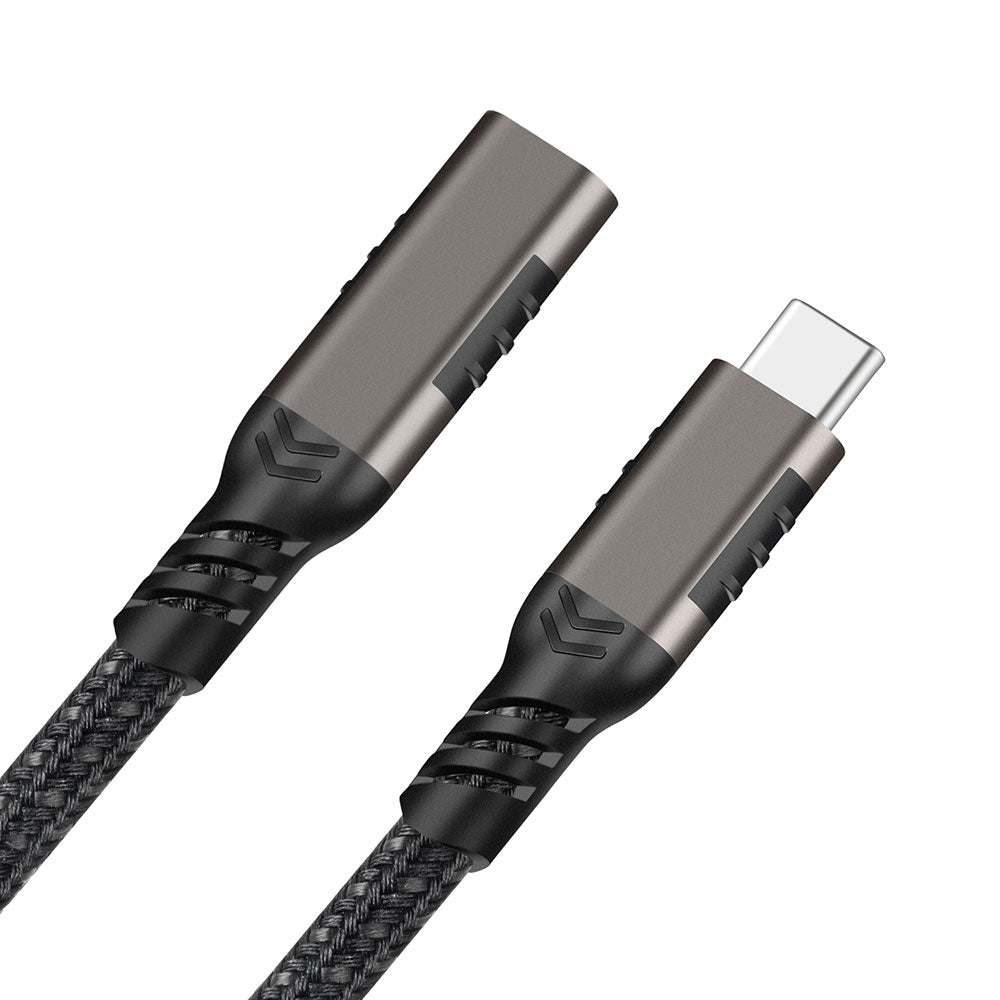 Zore Extension USB3.2 Type-C PD Uzatma Kablosu 100W 20Gbps 4K@60Hz 0.2 Metre Siyah
