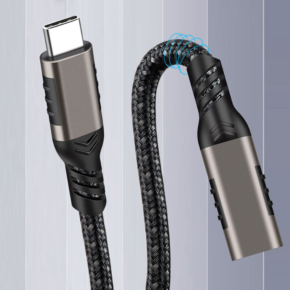 Zore Extension USB3.2 Type-C PD Uzatma Kablosu 100W 20Gbps 4K@60Hz 0.5 Metre Siyah