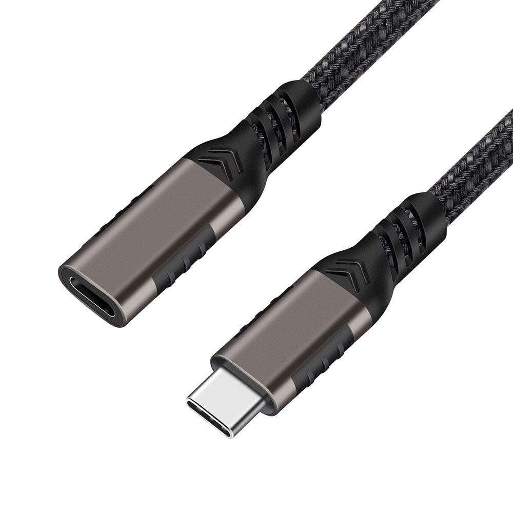 Zore Extension USB3.2 Type-C PD Uzatma Kablosu 100W 20Gbps 4K@60Hz 0.5 Metre Siyah