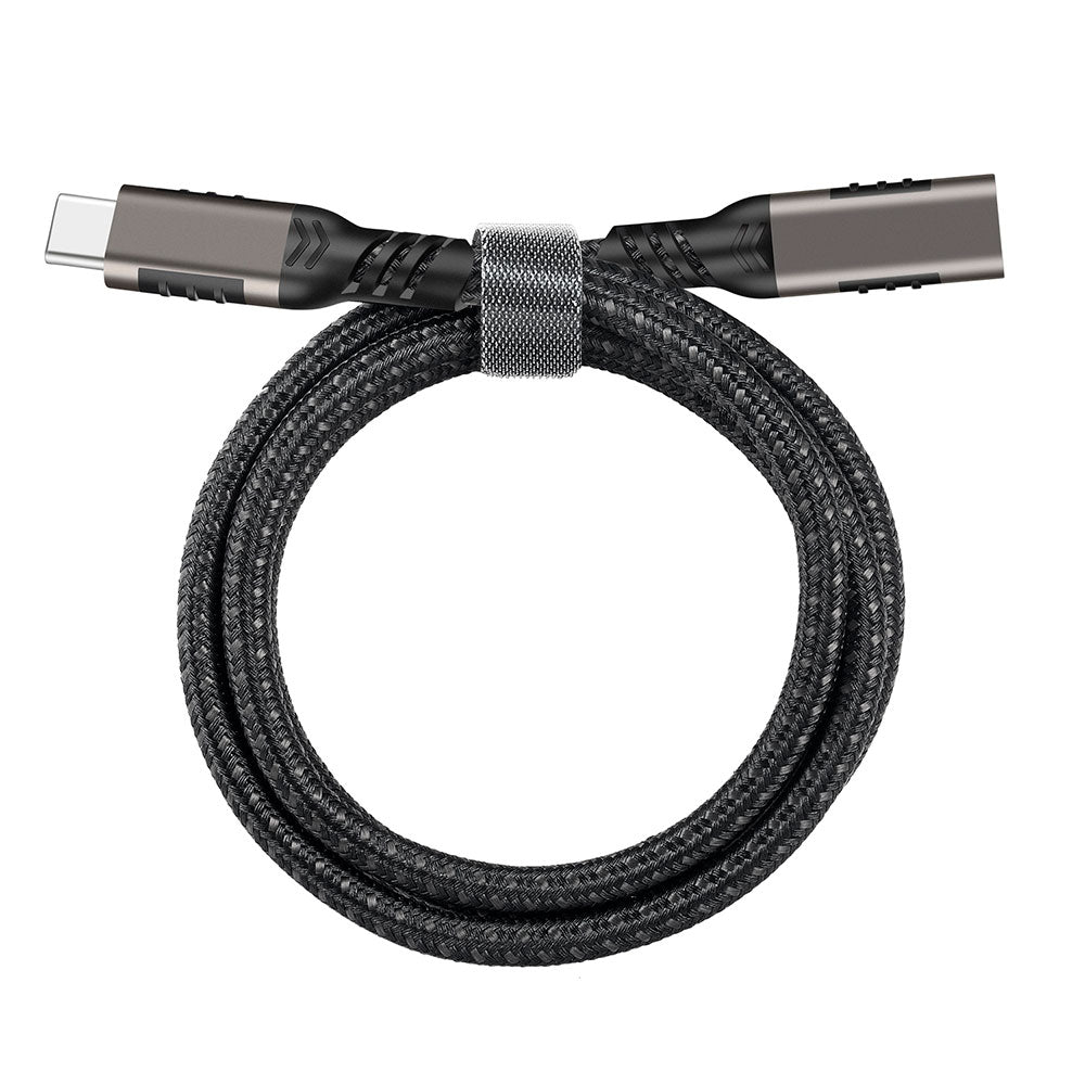 Zore Extension USB3.2 Type-C PD Uzatma Kablosu 100W 20Gbps 4K@60Hz 0.5 Metre Siyah