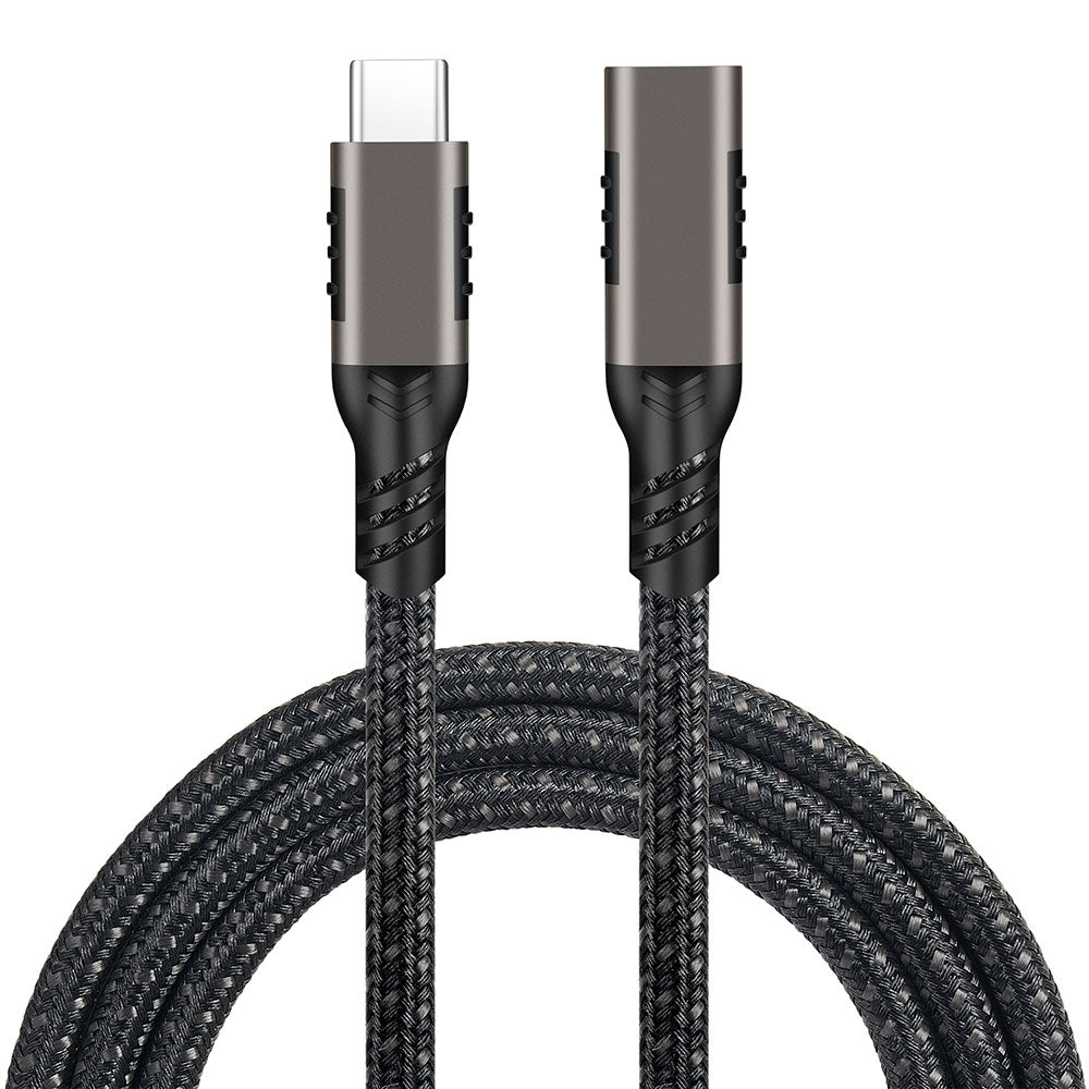 Zore Extension USB3.2 Type-C PD Uzatma Kablosu 100W 20Gbps 4K@60Hz 0.5 Metre Siyah