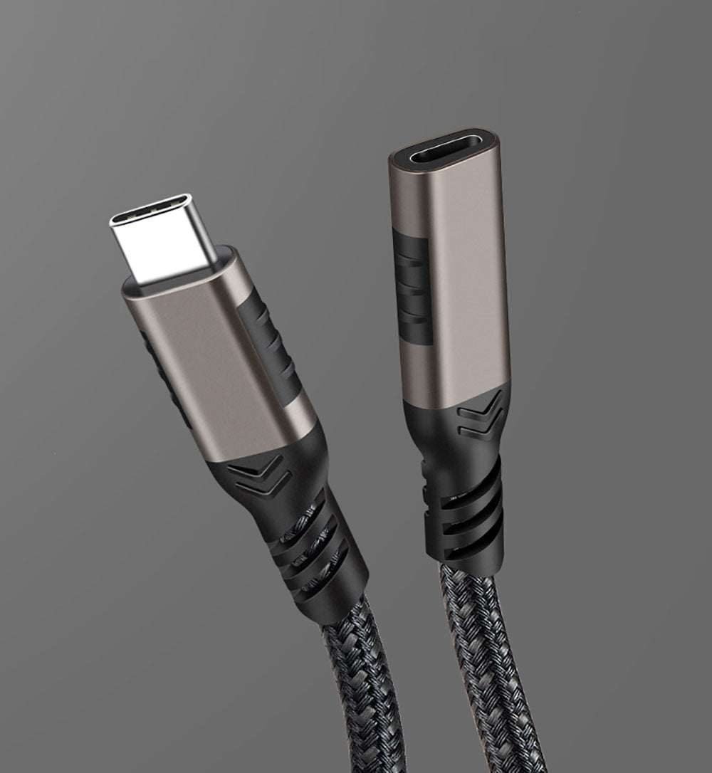 Zore Extension USB3.2 Type-C PD Uzatma Kablosu 100W 20Gbps 4K@60Hz 0.5 Metre Siyah