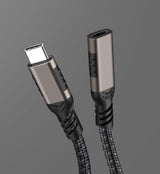 Zore Extension USB3.2 Type-C PD Uzatma Kablosu 100W 20Gbps 4K@60Hz 2 Metre Siyah