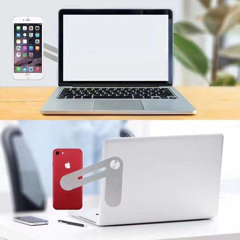 Zore F21 Laptop - Monitör Telefon Tutucu Gümüş
