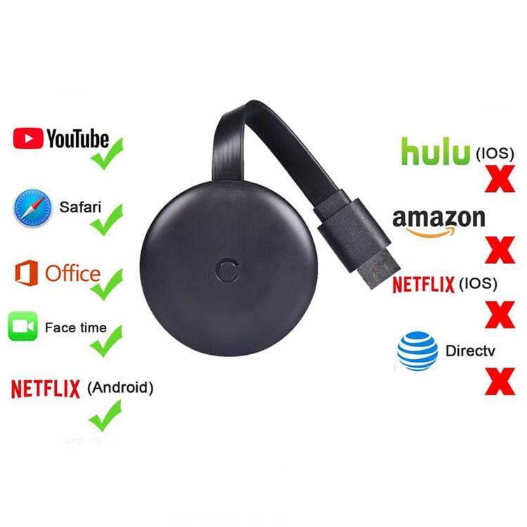 Zore G12 Chromecast Kablosuz HDMI Ses ve Görüntü Aktarıcı Siyah