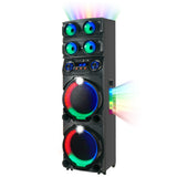 Zore GD-2126 Dijital LED Göstergeli FM Radyolu Mikrofonlu RGB TWS Çift 12 inç Stereo Bass Kablosuz Karaoke Hoparlör Siyah