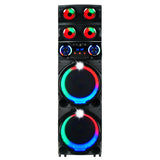 Zore GD-2126 Dijital LED Göstergeli FM Radyolu Mikrofonlu RGB TWS Çift 12 inç Stereo Bass Kablosuz Karaoke Hoparlör Siyah
