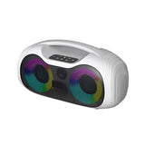 Zore GD-2403 Mikrofonlu RGB TWS Çift 4 inç Stereo Bass Kablosuz Karaoke Hoparlör Beyaz