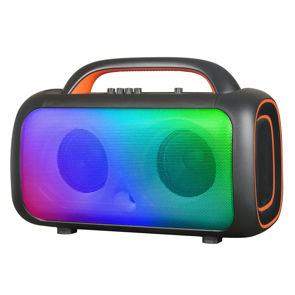 Zore GD-2609 Dijital LED Göstergeli Mikrofonlu RGB TWS Çift 5 inç Stereo Bass Kablosuz Karaoke Hoparlör Siyah