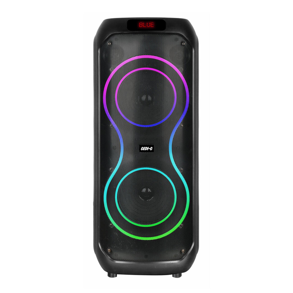 Zore GD-2801 Dijital LED Göstergeli Mikrofonlu RGB TWS Çift 8 inç Stereo Bass Kablosuz Karaoke Hoparlör Siyah