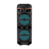 Zore GD-2809 Dijital LED Göstergeli FM Radyolu Mikrofonlu RGB TWS Çift 8 inç Stereo Bass Kablosuz Karaoke Hoparlör Siyah