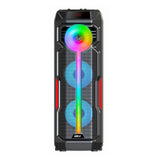 Zore GD-2896 Dijital LED Göstergeli Mikrofonlu RGB TWS Çift 8 inç Stereo Bass Kablosuz Karaoke Hoparlör Siyah