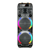 Zore GD-2897 Dijital LED Göstergeli Mikrofonlu RGB TWS Çift 8 inç Stereo Bass Kablosuz Karaoke Hoparlör Siyah