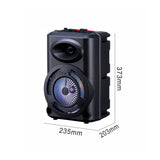 Zore GD-903 Dijital LED Göstergeli FM Radyolu Mikrofonlu RGB TWS 8 inç Stereo Bass Kablosuz Karaoke Hoparlör Siyah