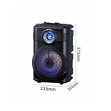 Zore GD-904 Dijital LED Göstergeli FM Radyolu Mikrofonlu RGB TWS 8 inç Stereo Bass Kablosuz Karaoke Hoparlör Siyah