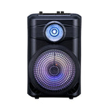Zore GD-904 Dijital LED Göstergeli FM Radyolu Mikrofonlu RGB TWS 8 inç Stereo Bass Kablosuz Karaoke Hoparlör Siyah