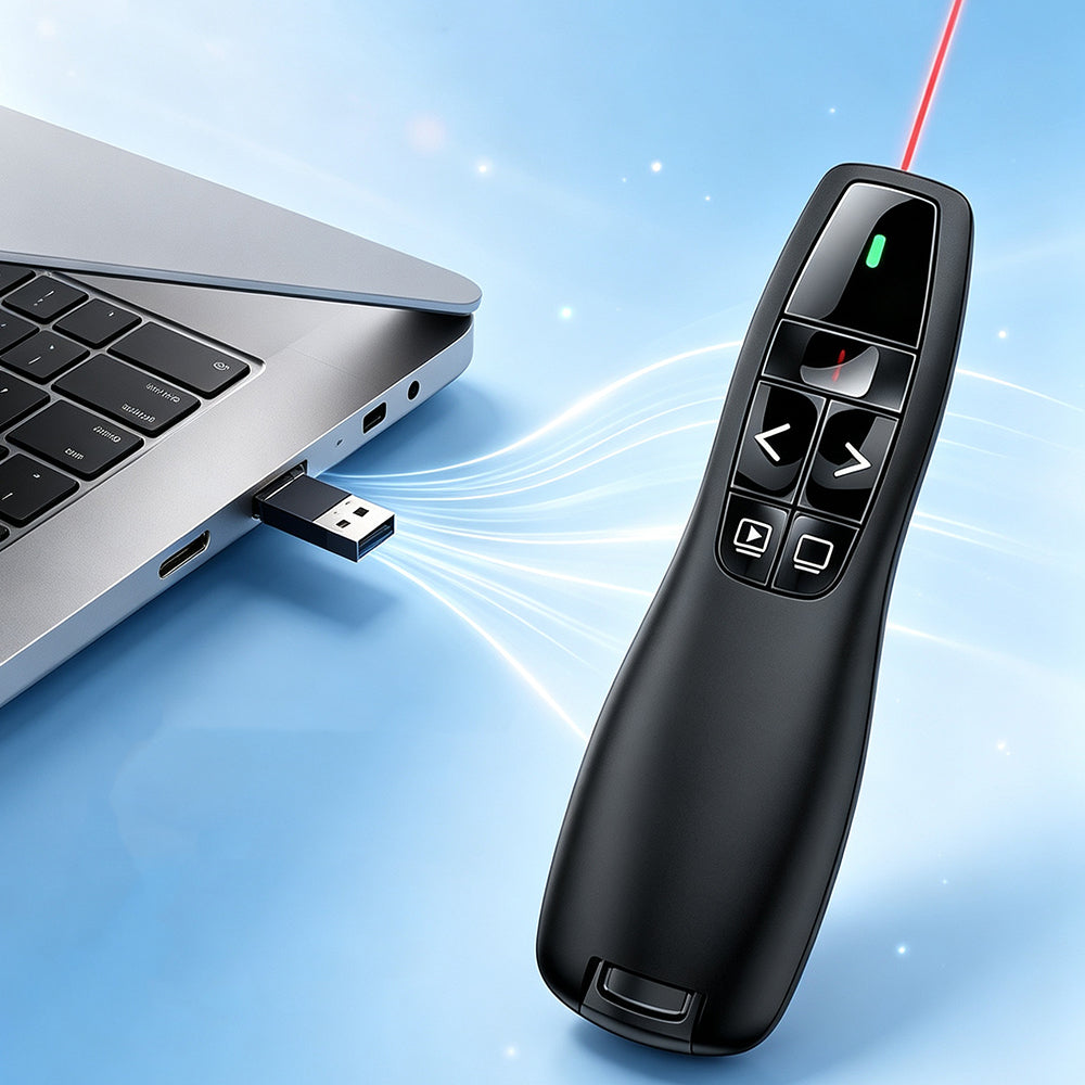 Zore K400 Wireless Presenter Kablosuz Uzaktan Kumandalı Lazer Sunum Kalemi Siyah