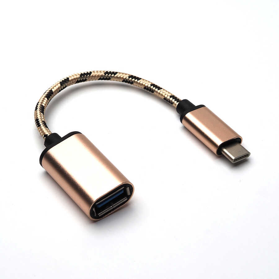 Zore Kablolu Metal Type-C Otg Siyah