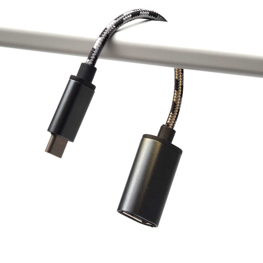 Zore Kablolu Metal Type-C Otg Siyah