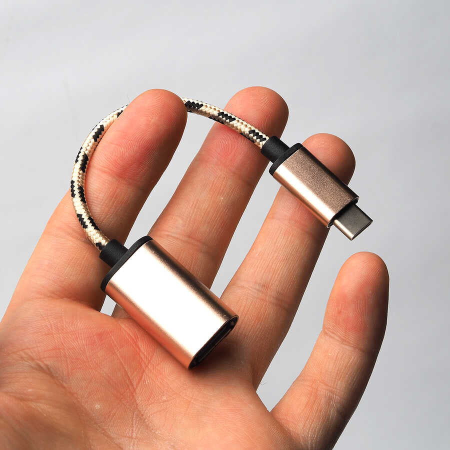 Zore Kablolu Metal Type-C Otg Siyah