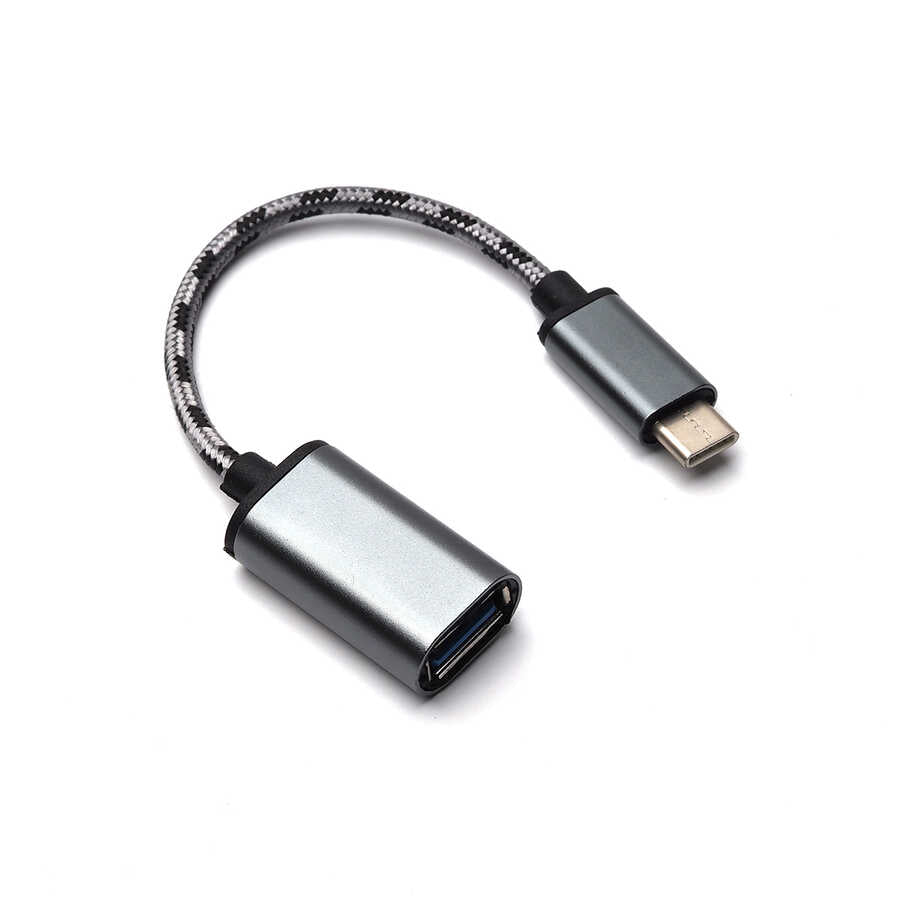 Zore Kablolu Metal Type-C Otg Siyah