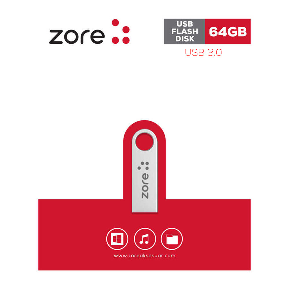 Zore Metal USB 3.0 Flash Disk 64GB Gümüş