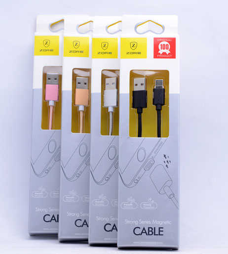 Zore Metal Manyetic Uçlu Lightning Usb Kablo Gri