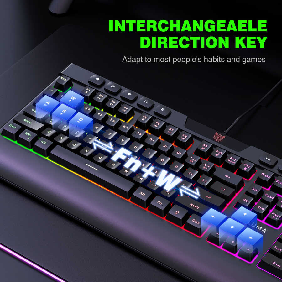 Zore Onikuma G21 RGB Oyuncu Klavye Mouse Seti Siyah