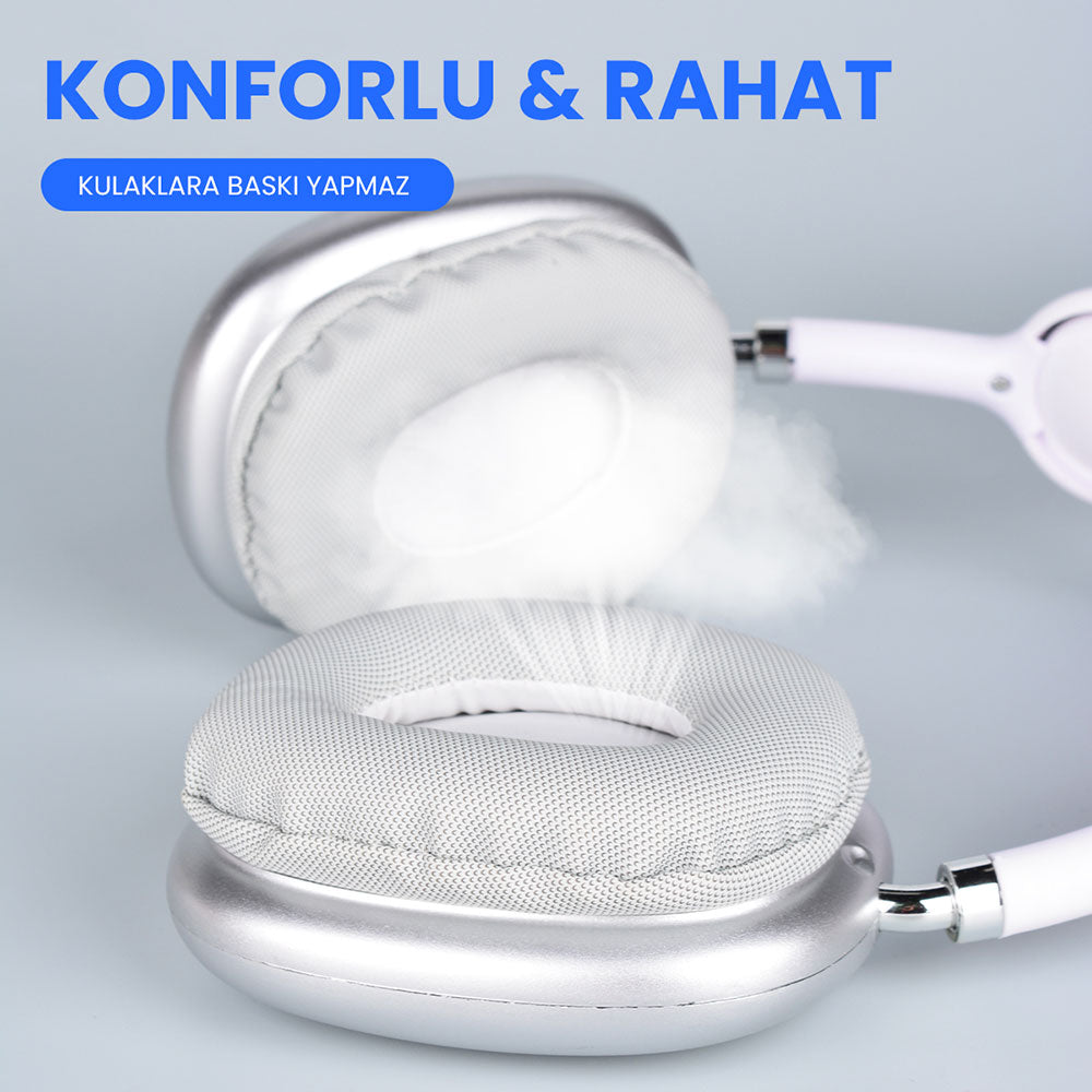 Zore P9 Hi-Fi Ses Kalitesi Ayarlanabilir ve Katlanabilir Kulak Üstü Bluetooth Kulaklık Kırmızı