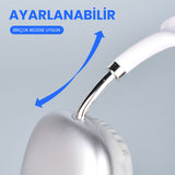 Zore P9 Hi-Fi Ses Kalitesi Ayarlanabilir ve Katlanabilir Kulak Üstü Bluetooth Kulaklık Kırmızı
