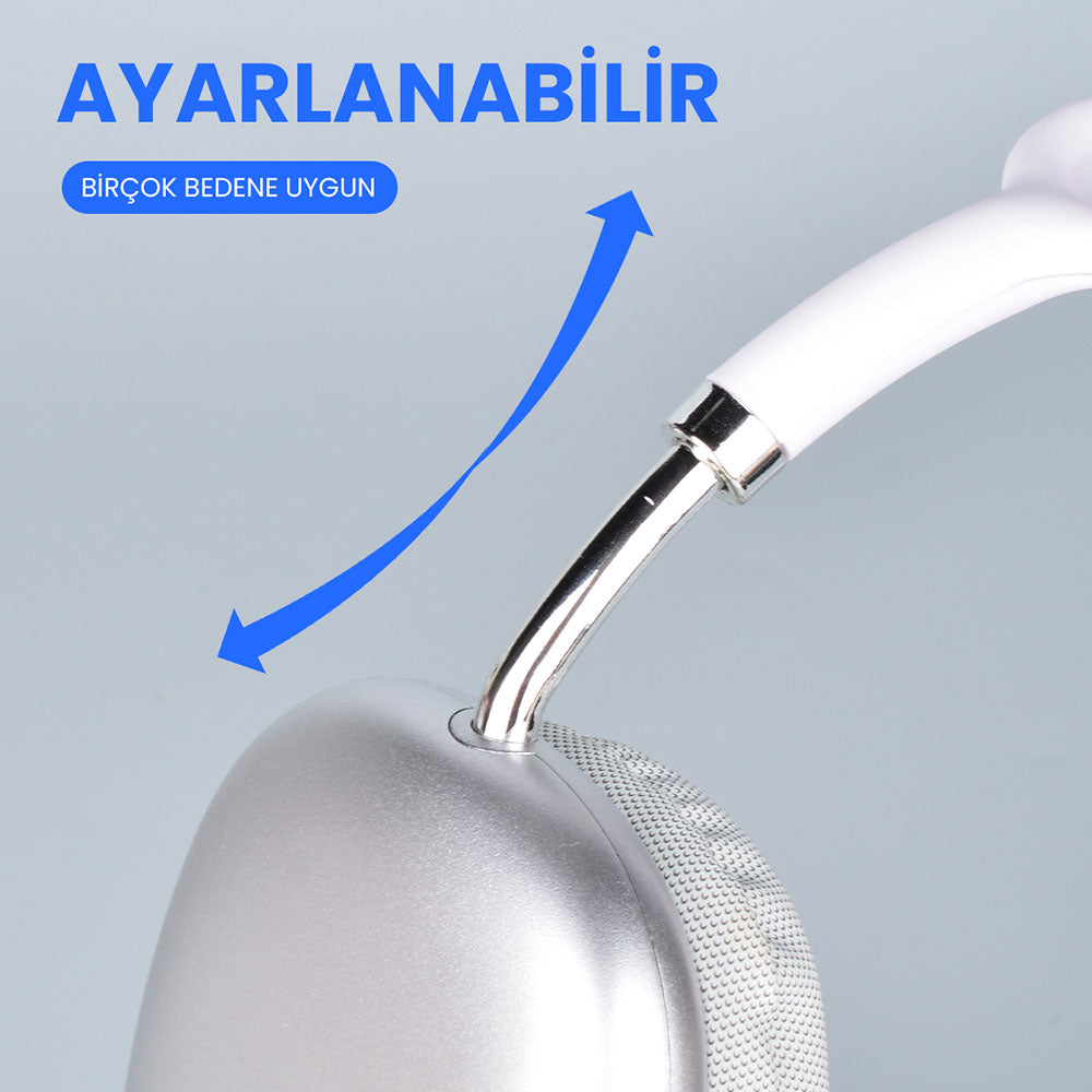Zore P9 Hi-Fi Ses Kalitesi Ayarlanabilir ve Katlanabilir Kulak Üstü Bluetooth Kulaklık Kırmızı