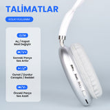 Zore P9 Hi-Fi Ses Kalitesi Ayarlanabilir ve Katlanabilir Kulak Üstü Bluetooth Kulaklık Beyaz
